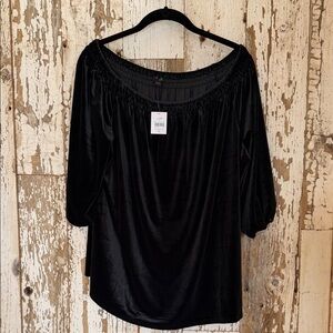 J. Jill Black Velvet Blouse